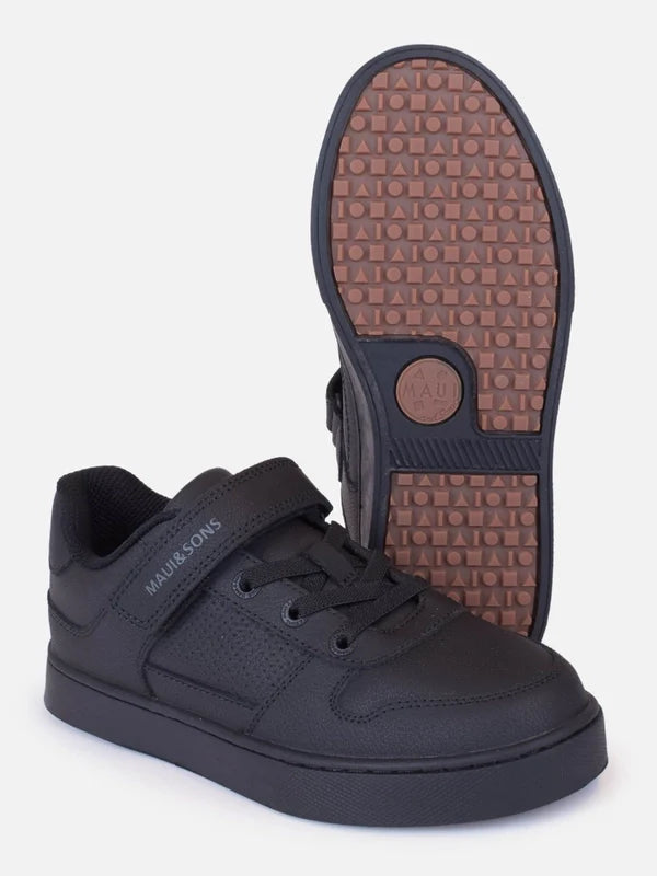 Zapatillas Niño Escolar Poke Low Cordones Elásticos Black