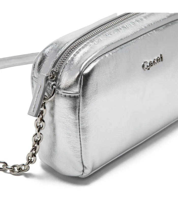 Cartera Mujer Bandolera Pequeña Plateado