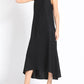 Vestido Mujer Halter Maxi Sesgado Lino Mix Negro