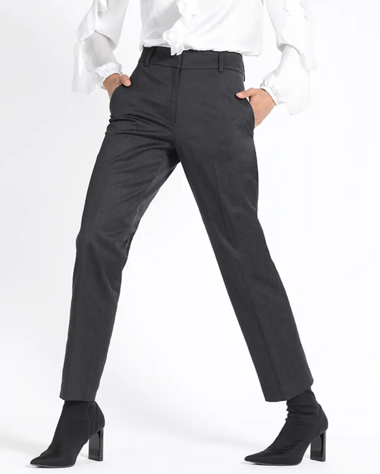 Pantalon sastre jacquard negro Liola