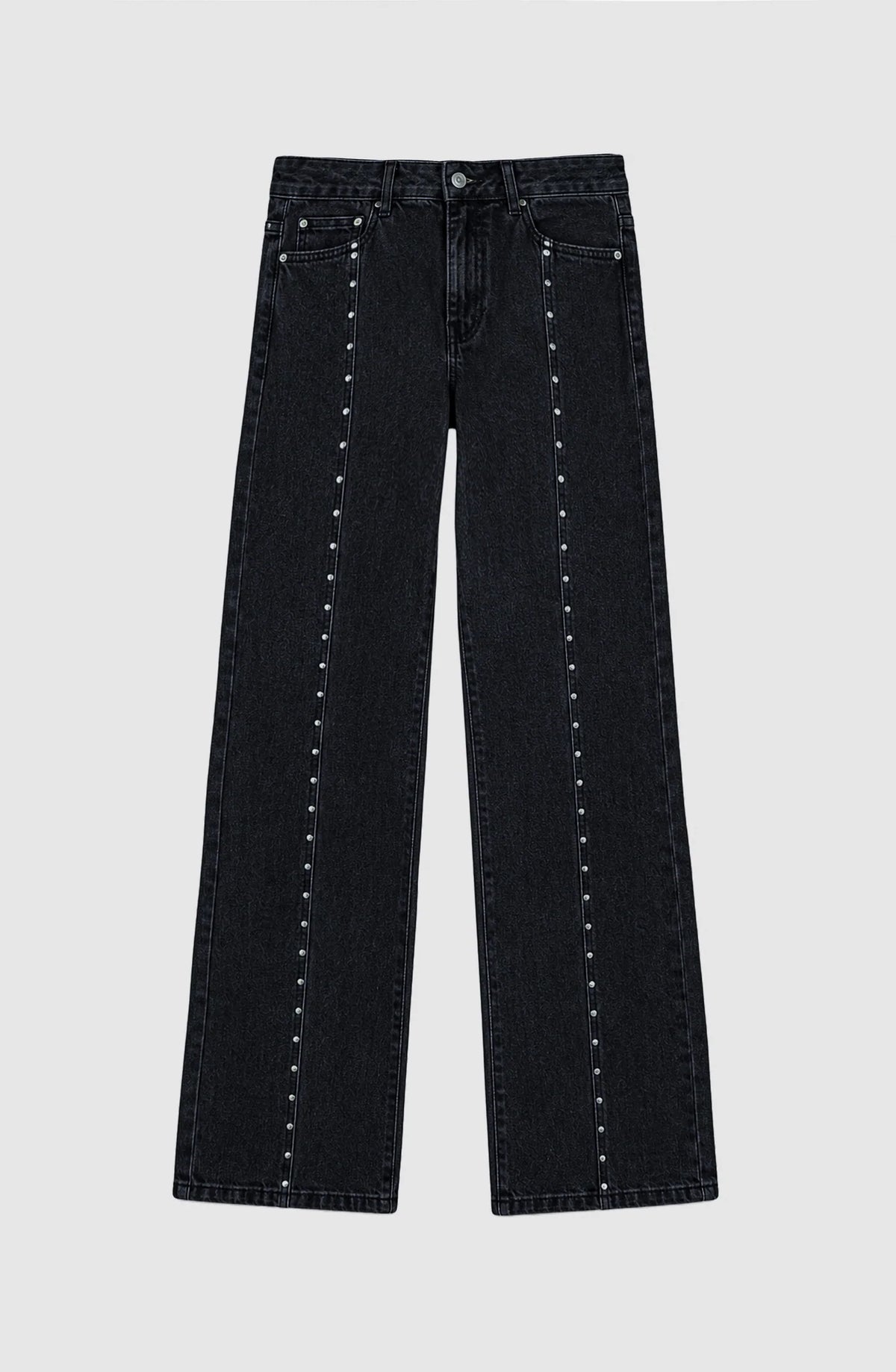 Pantalón Mujer Cortes Tachas Estrellas Grey