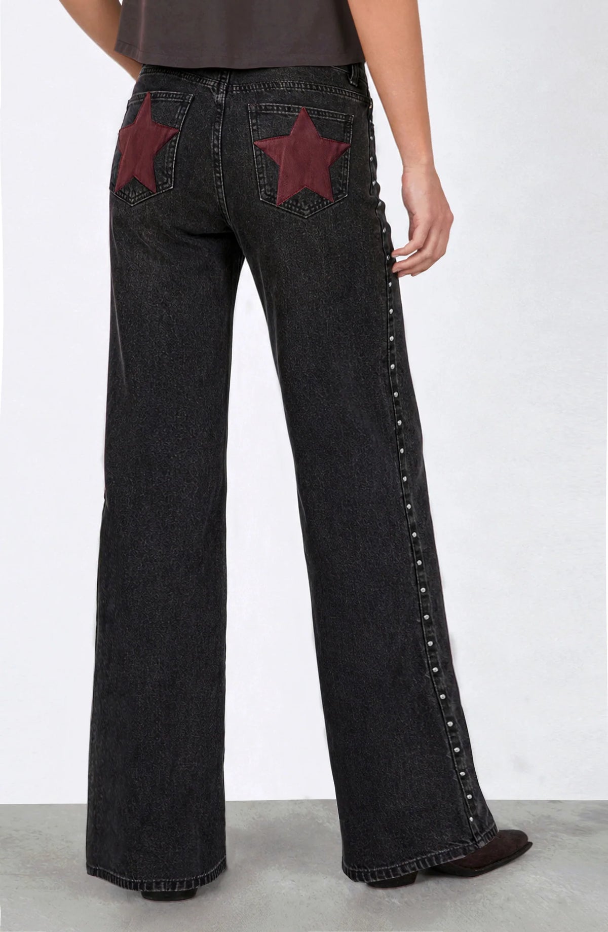 Pantalón Mujer Straight Estrella Black