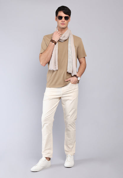 Polera Hombre Cuello Redondo Stone Wash Camel