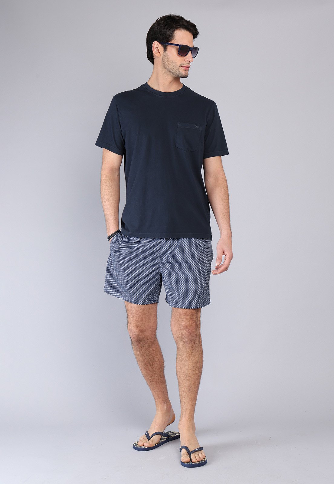 Polera Hombre Cuello Redondo Stone Wash Navi