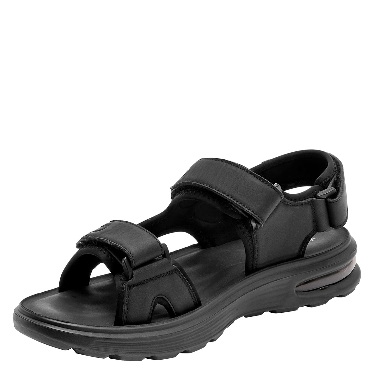 Sandalia Hombre Con Velcro Negro