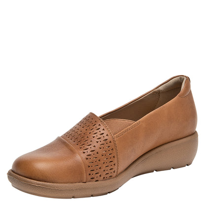 Zapato Mujer Bajo Cuero Café