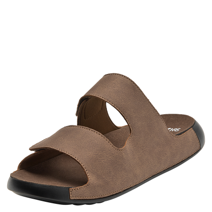 Sandalia Hombre Con Cierre Doble Velcro Café