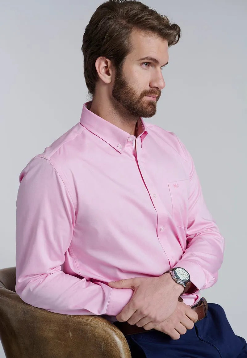 camisa-hombre-smart-casual-oxford-fucsia