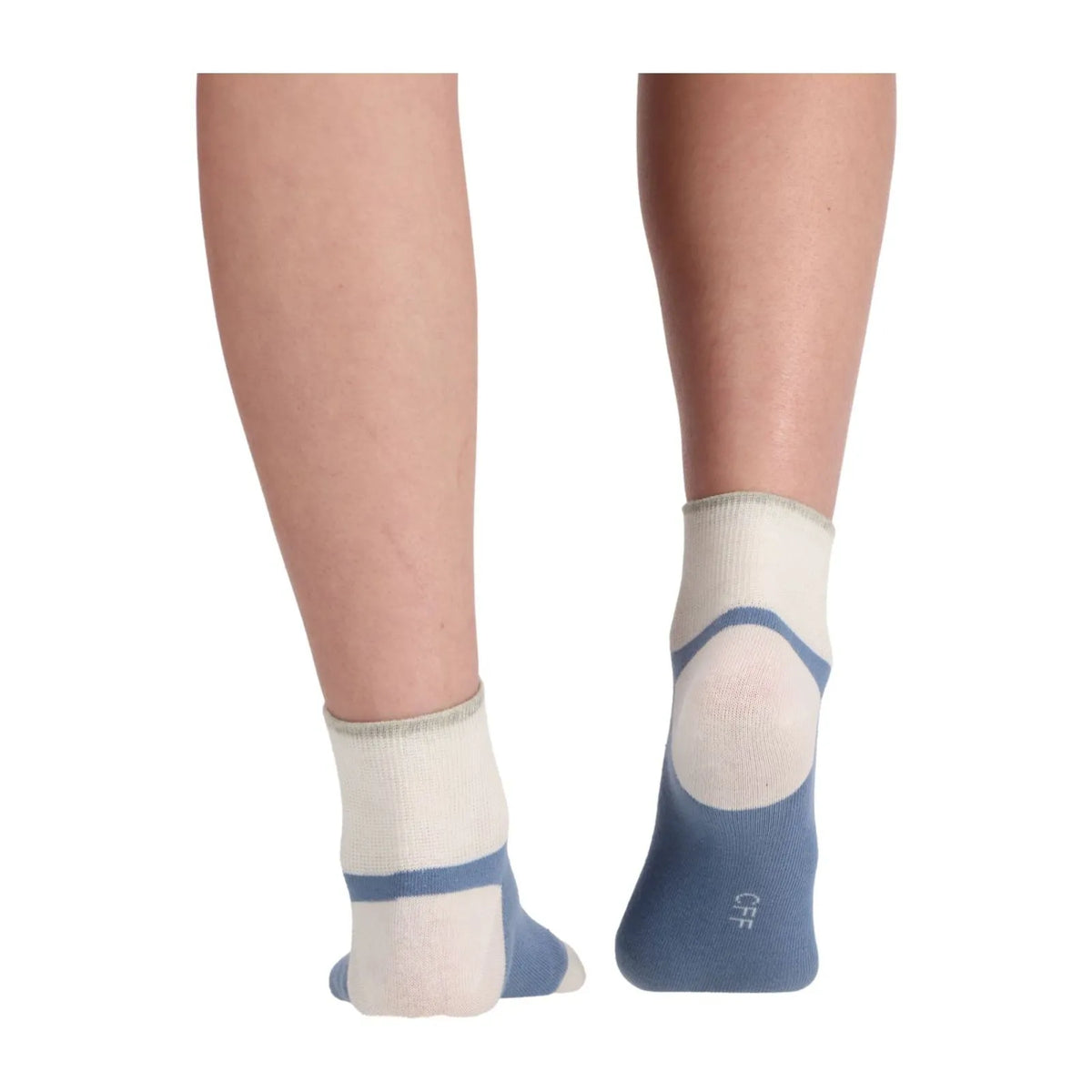 Fourpack Calcetín Corto Mujer Algodón Denim, Blanco & Gris