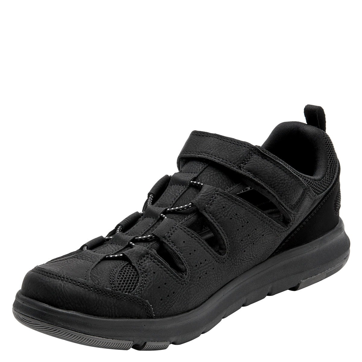 Sandalia Hombre Con Cierre De Velcro Negro