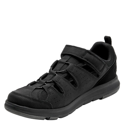 Sandalia Hombre Con Cierre De Velcro Negro