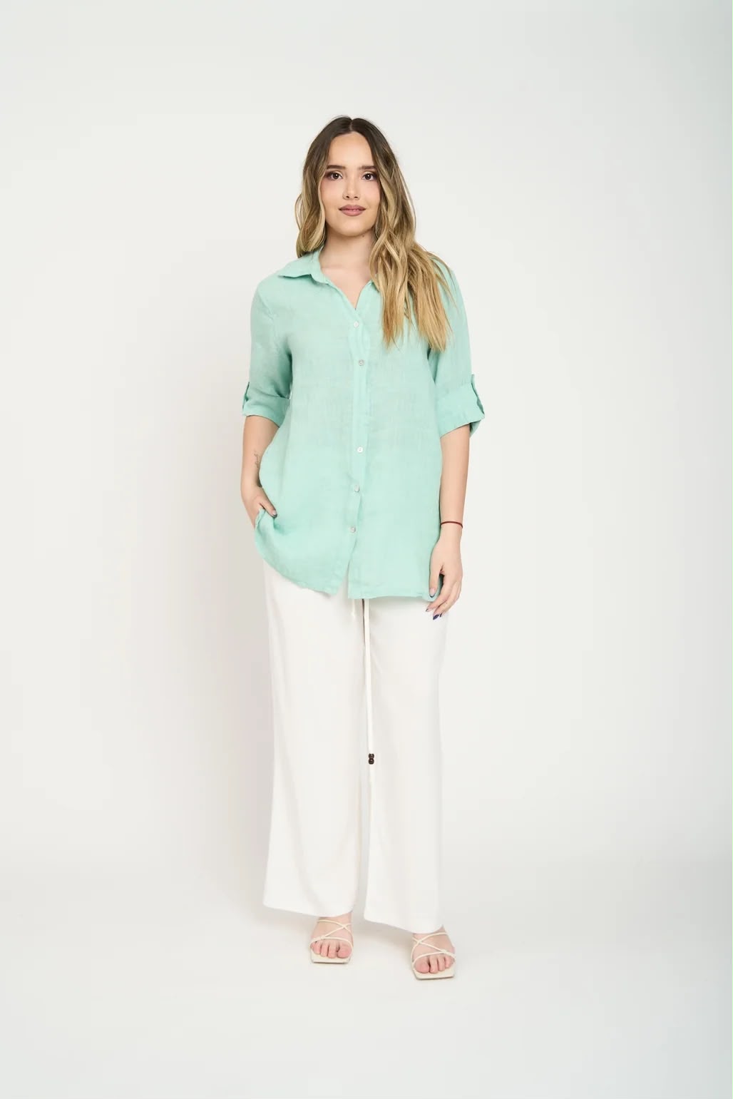 Blusa Manga Corta Defina Mujer Agua