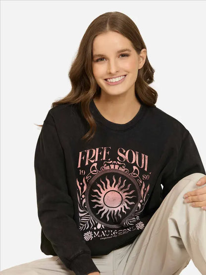 Poleron Mujer  Wave Bloom Black