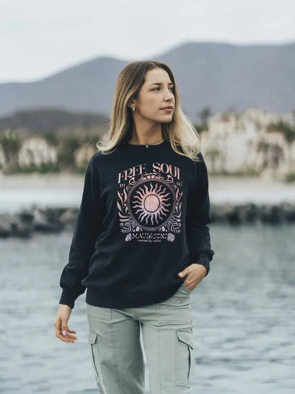 Poleron Mujer  Wave Bloom Black