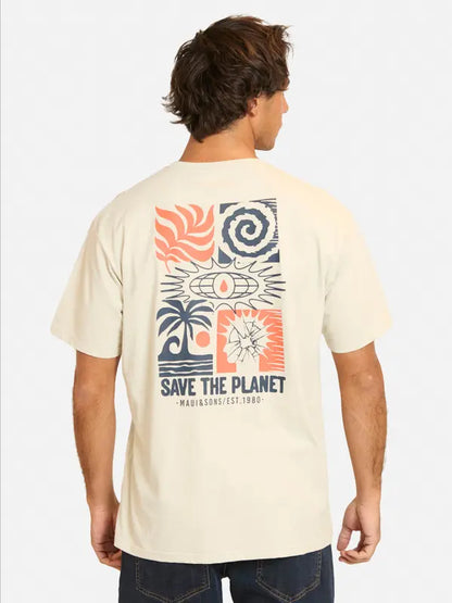 Polera Hombre Save The Planet Beige