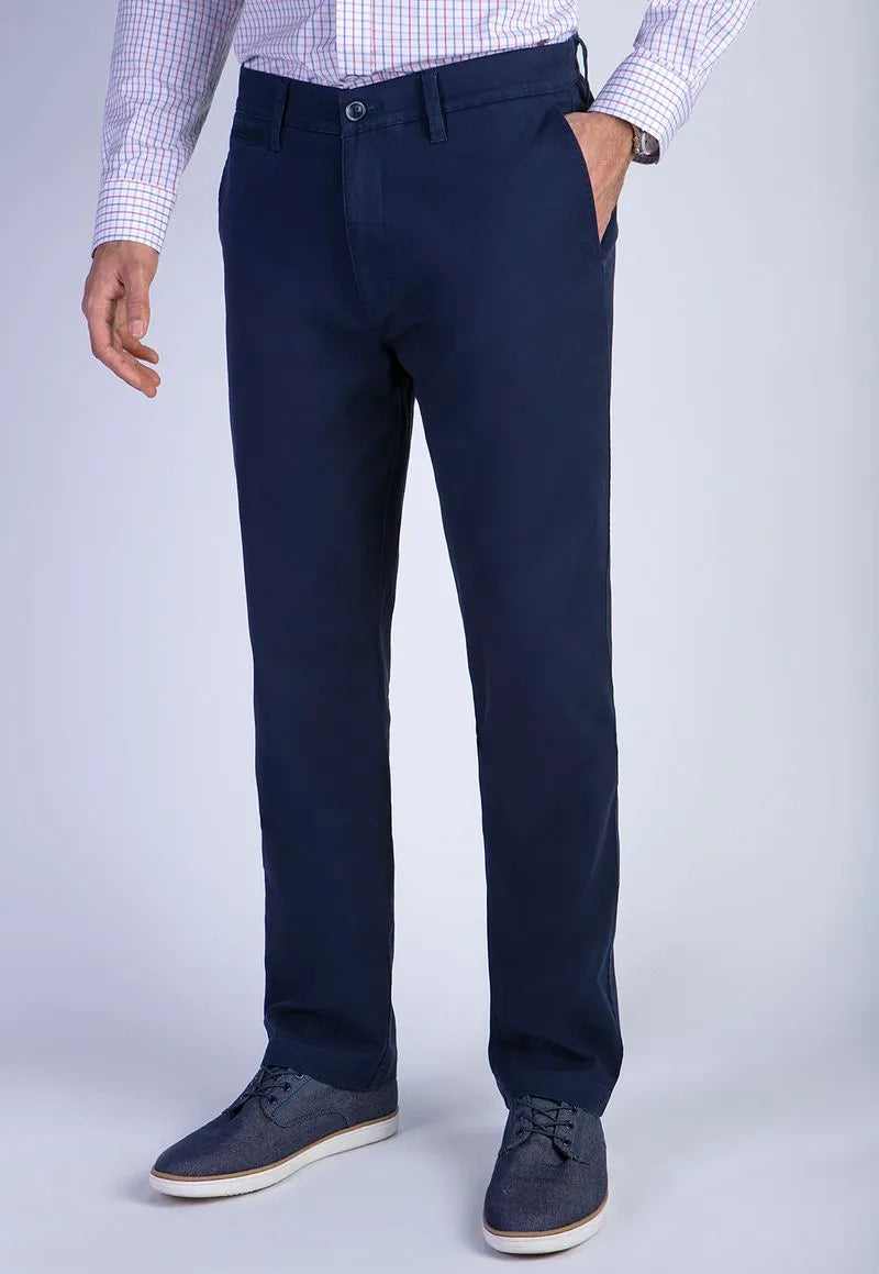 Pantalón Hombre Twill Black Without Pleats Azul