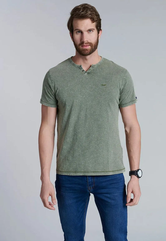 Polera hombre Henley Oregon Military