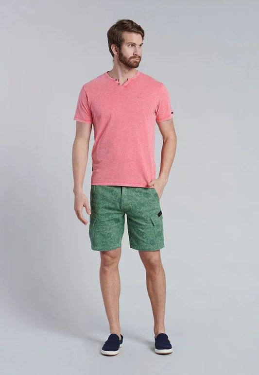 Polera Hombre Henley Oregon Lt Coral