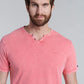 Polera Hombre Henley Oregon Lt Coral