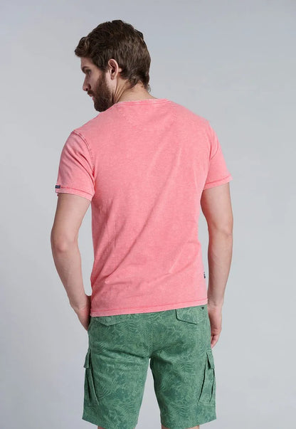 Polera Hombre Henley Oregon Lt Coral