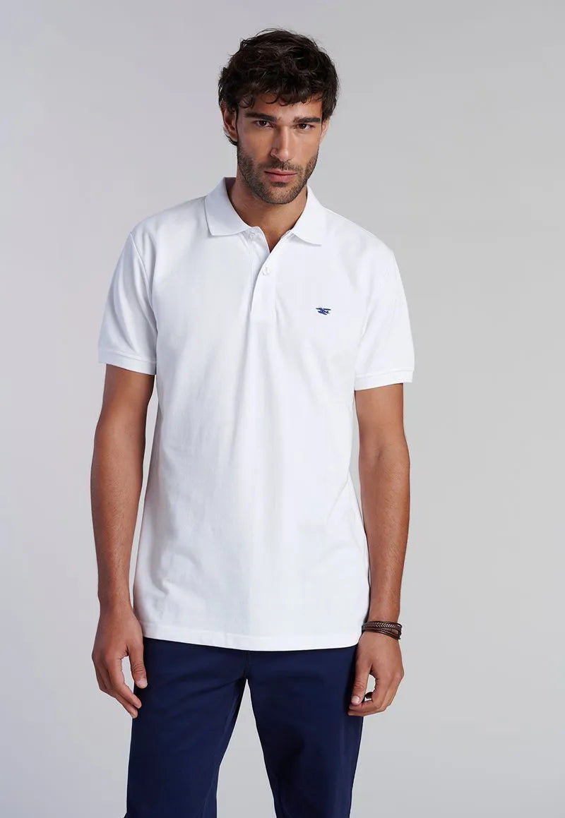 Polera Hombre Básica Pique White