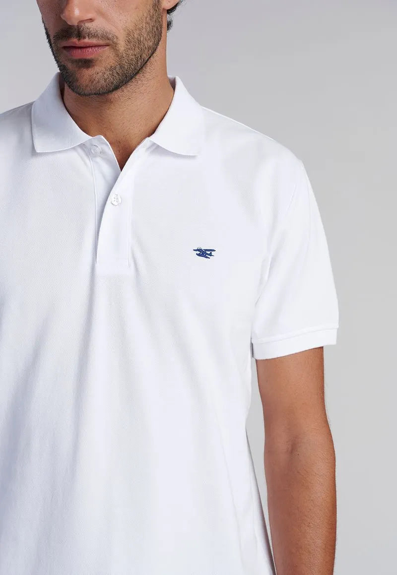 Polera Hombre Básica Pique White