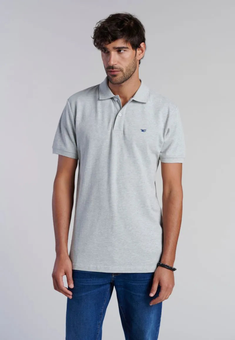 Polera Hombre Básica Pique Grey Melange