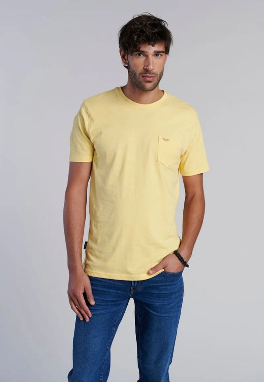 Polera Hombre Bolsillo Houston Yellow Melange