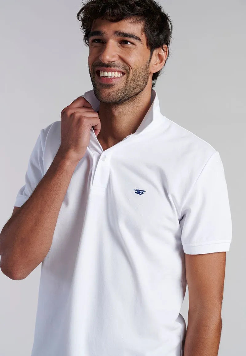 Polera Hombre Básica Pique White