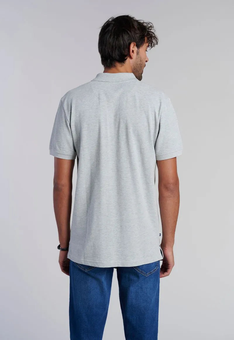 Polera Hombre Básica Pique Grey Melange