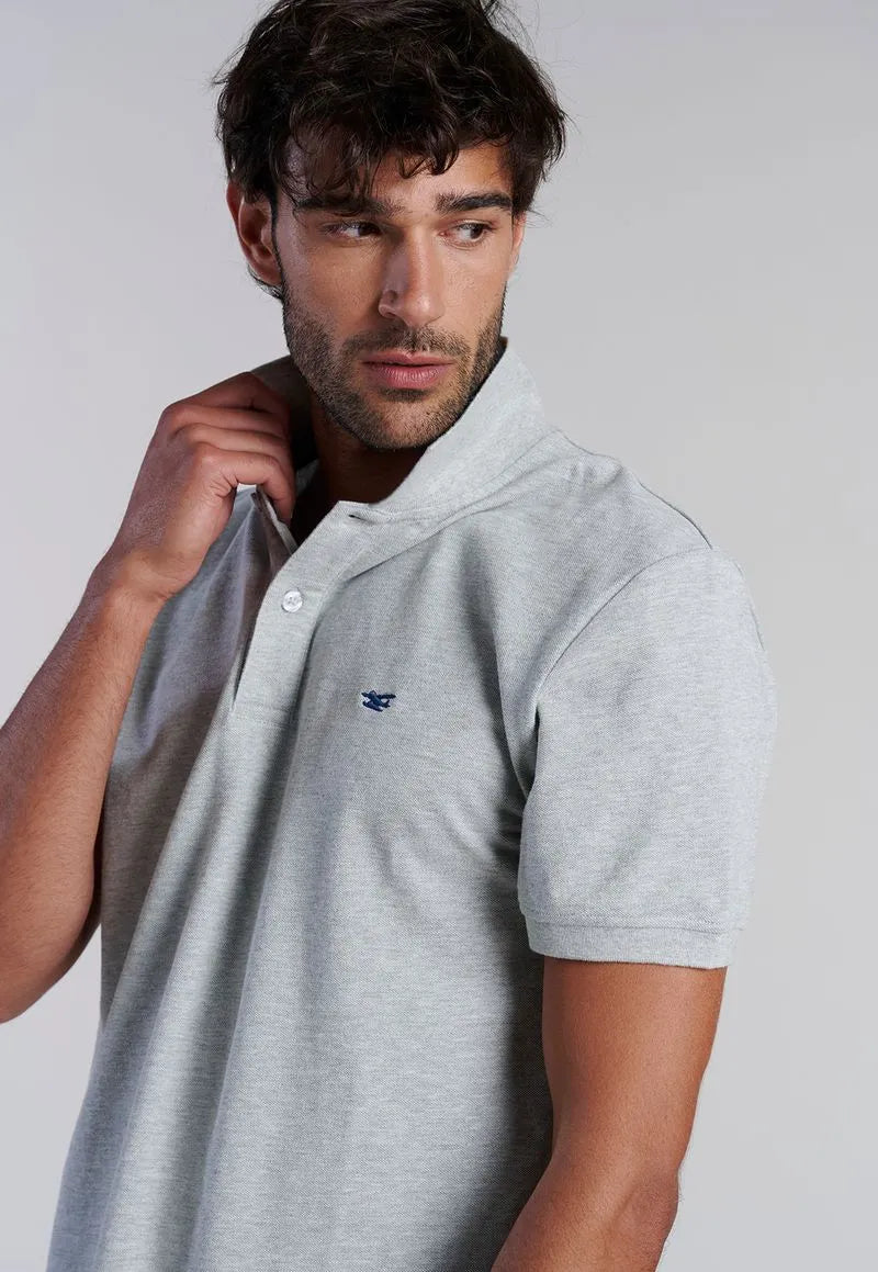 Polera Hombre Básica Pique Grey Melange