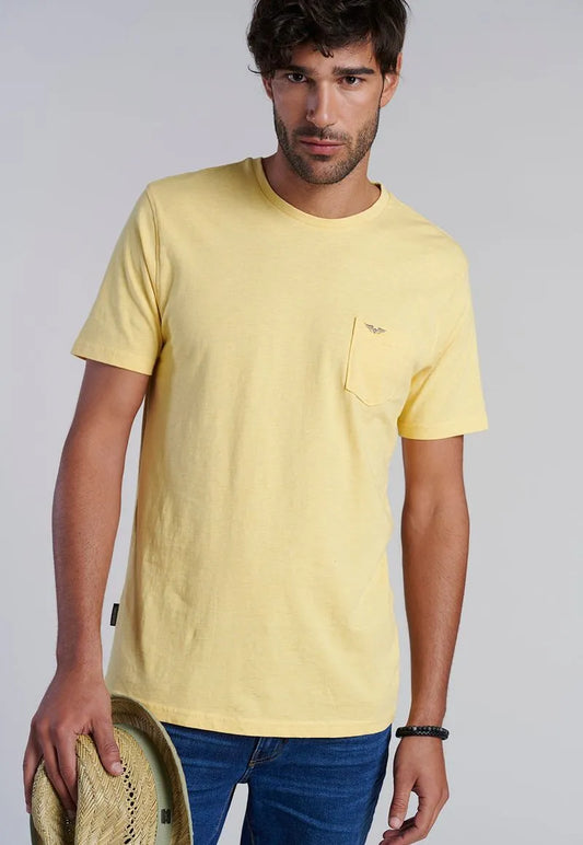 Polera Hombre Bolsillo Houston Yellow Melange