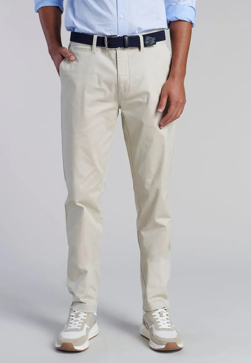 Pantalón Hombre Twill Slim Sand