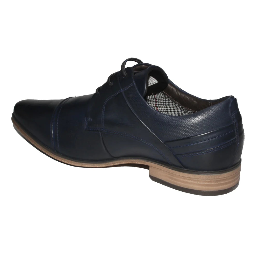 Zapato Hombre Derby 6065 Azul Casual Ferracini