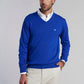 Sweater Hombre V Neck Solido Azul