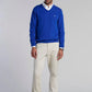 Sweater Hombre V Neck Solido Azul