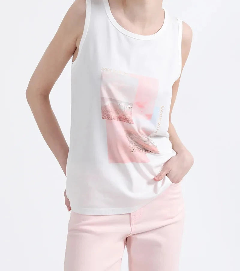 Polera Mujer Estampado Rosa Crudo