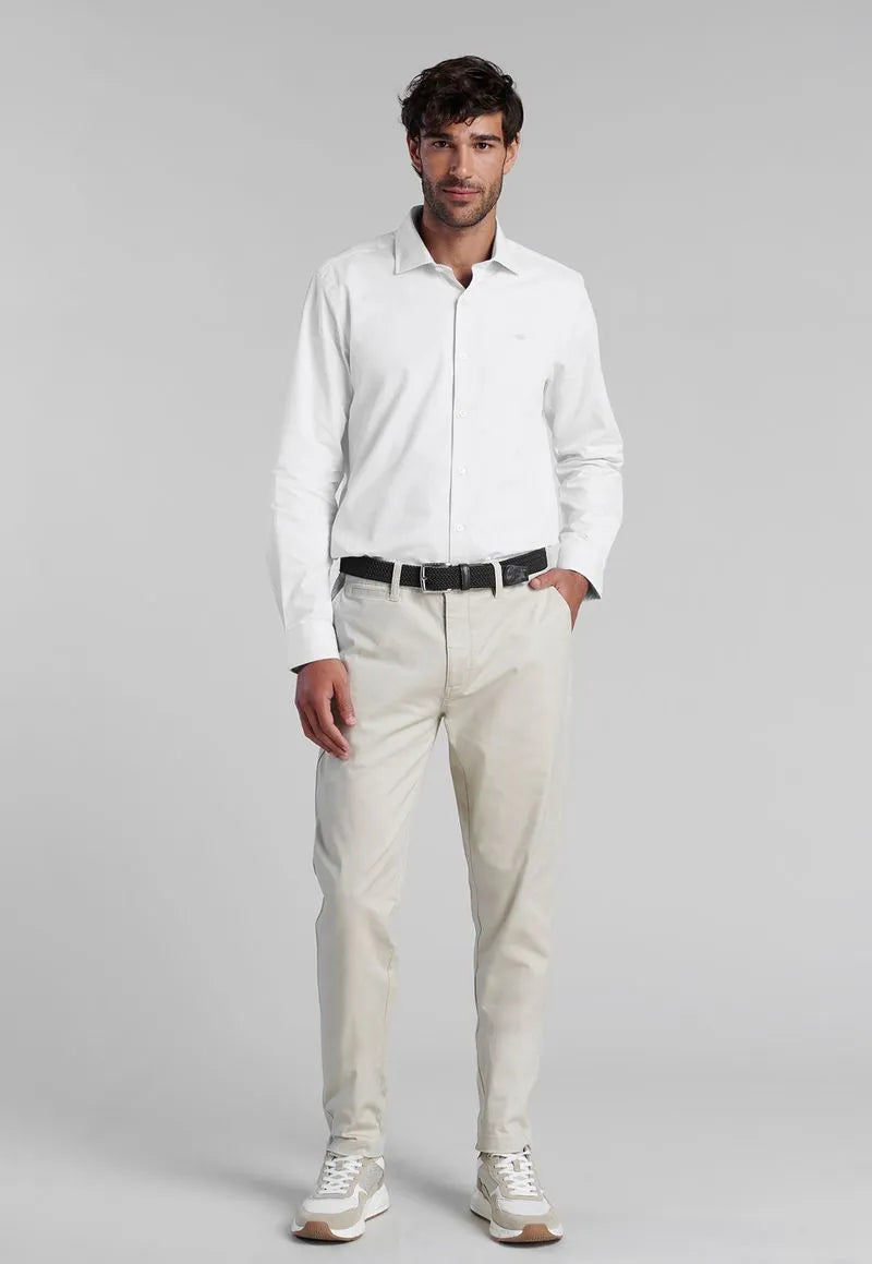 Camisa Hombre Jacquard Giorgia Sc White