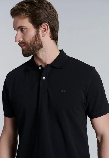 Polera Hombre Básica Pique Negro