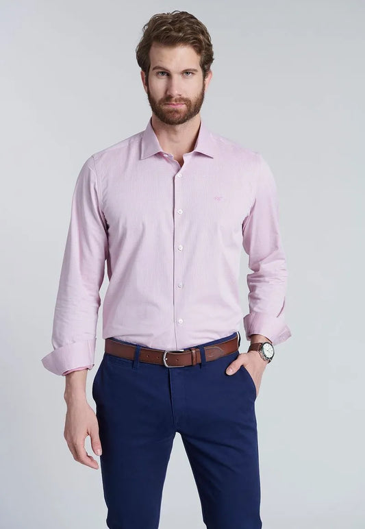 Camisa Hombre Jacquard Giorgia Sc Dk Violet