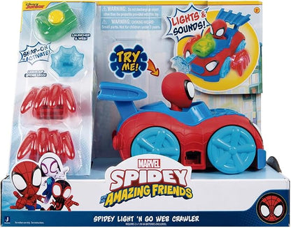 Vehículo de Spidey & His Friends Light & Go Web Crawler
