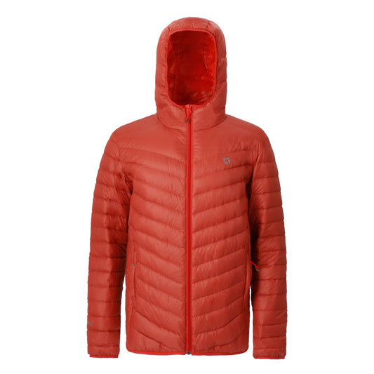 Parka Hombre Pluma Kori con Cierre y Gorro Rojo
