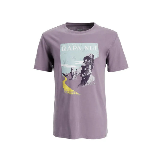 Polera Hombre Manga Corta Rapa Nui Morado