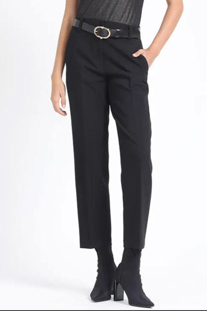 Pantalon Mujer Sastre Tiro Alto Negro