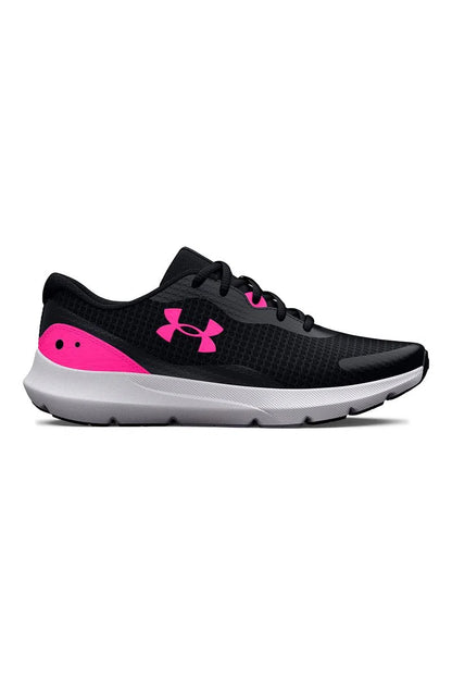 Zapatilla Mujer Running UA W Surge 3 Negro Fucsia