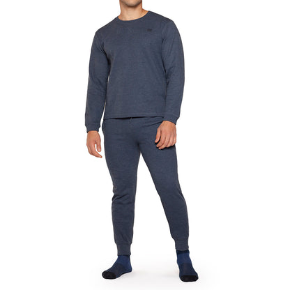 Camiseta Hombre Primera Capa Térmica Azul Melange