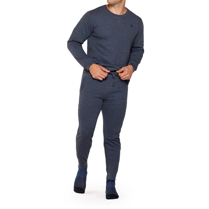 Camiseta Hombre Primera Capa Térmica Azul Melange