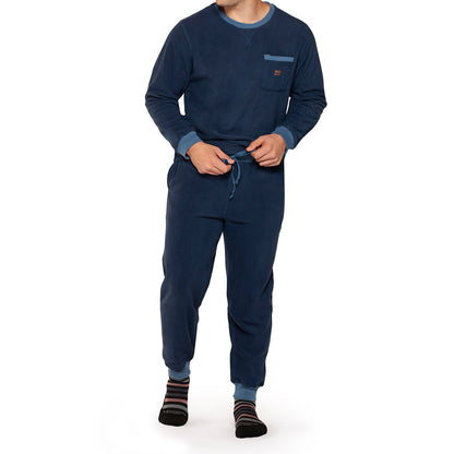 Pijama Hombre Polar Térmico Heat Holders Azul