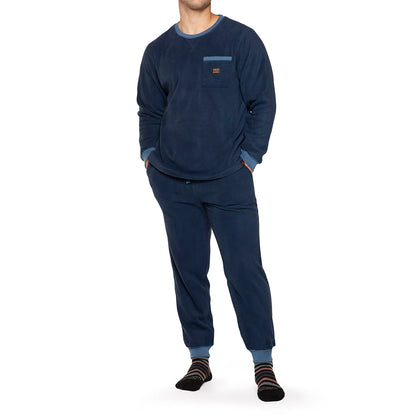 Pijama Hombre Polar Térmico Heat Holders Azul