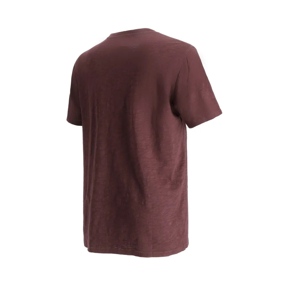 Polera Hombre Manga Corta Slub Burdeo
